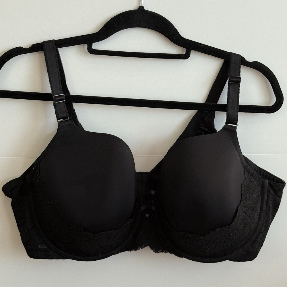 Torrid Curve Perfect T-Shirt Bra Black Push-Up‎ Full Figure Women's Size 42DD